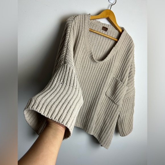 Pool Oversized Size Xl Knitted Top pullover Sweater Minimalist Brown Womens - Picture 7 of 15